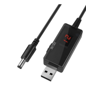 کابل افزاینده ولتاژ USB ۵ ولت به ۹ و ۱۲ ولت با نمایشگر